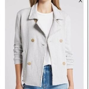 Frank & Eileen Mini Belfast Cropped Sweatshirt Peacoat In Gray Medium